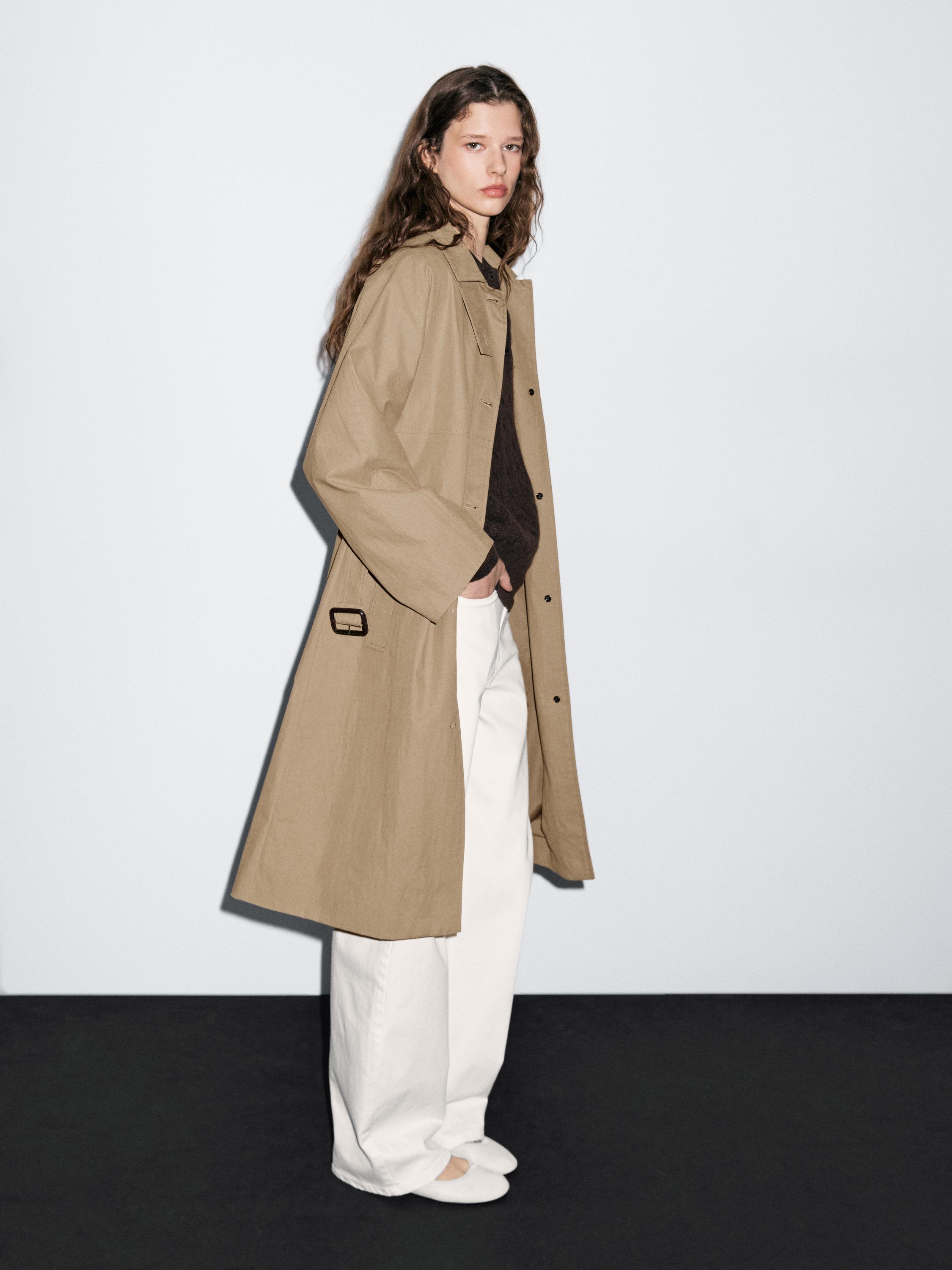 Cotton blend trench coat